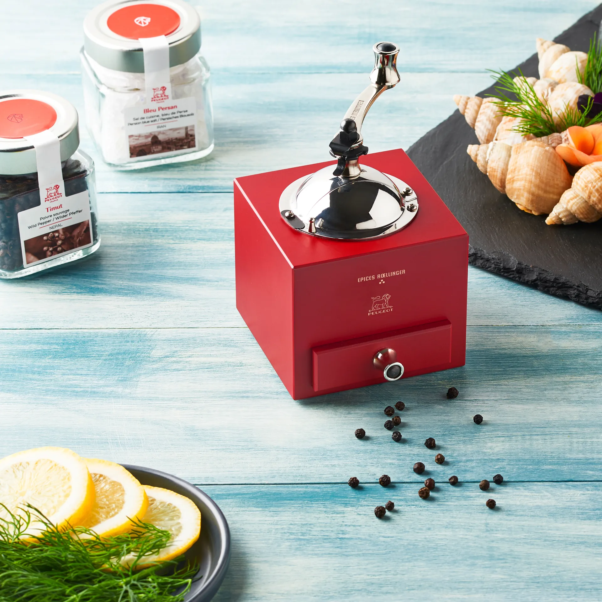 Roellinger manuaalinen pippurimylly, Punainen Peugeot