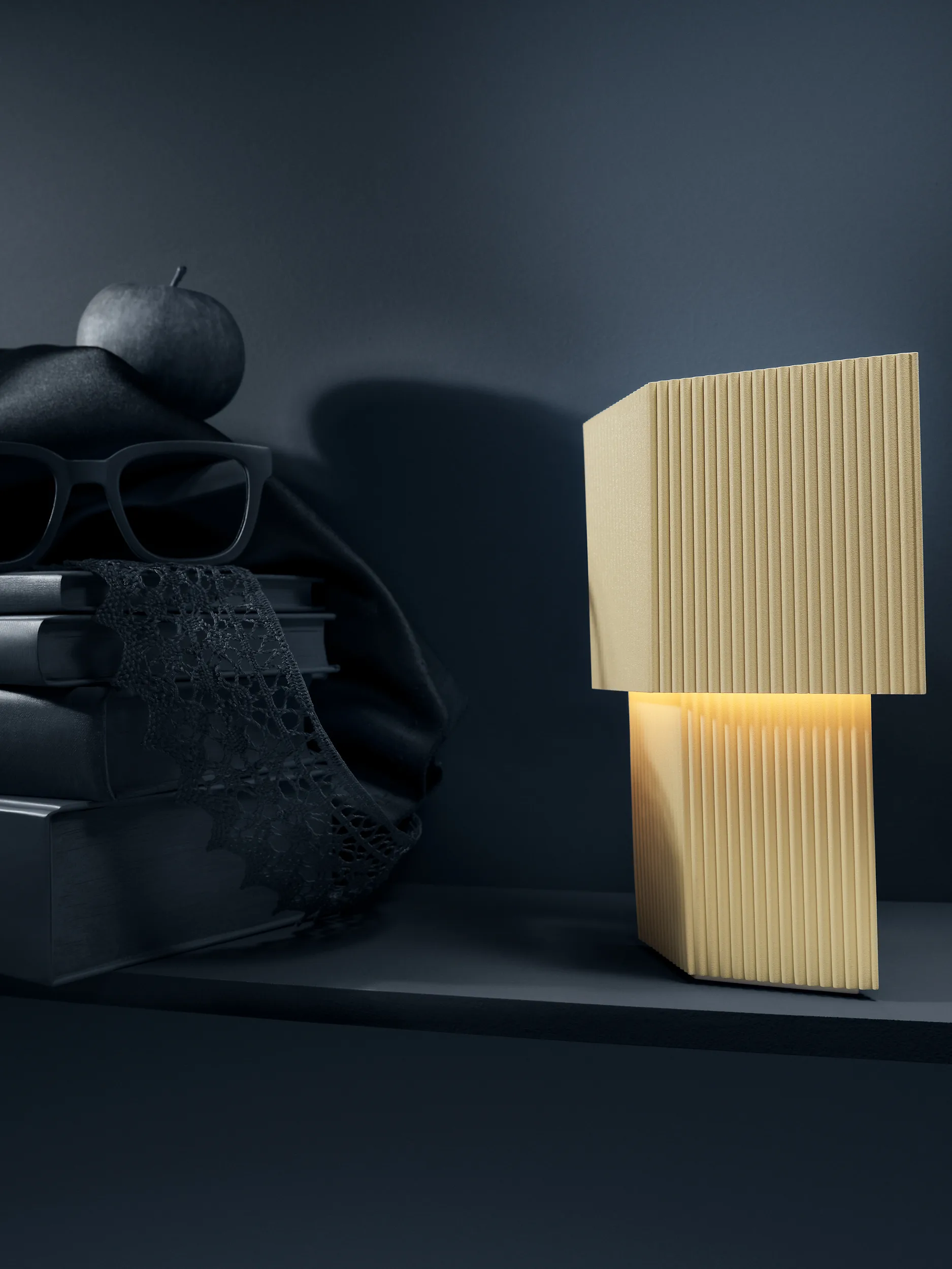 Romb Mini kannettava -pöytävalaisin 19 cm, Vanilla Pholc