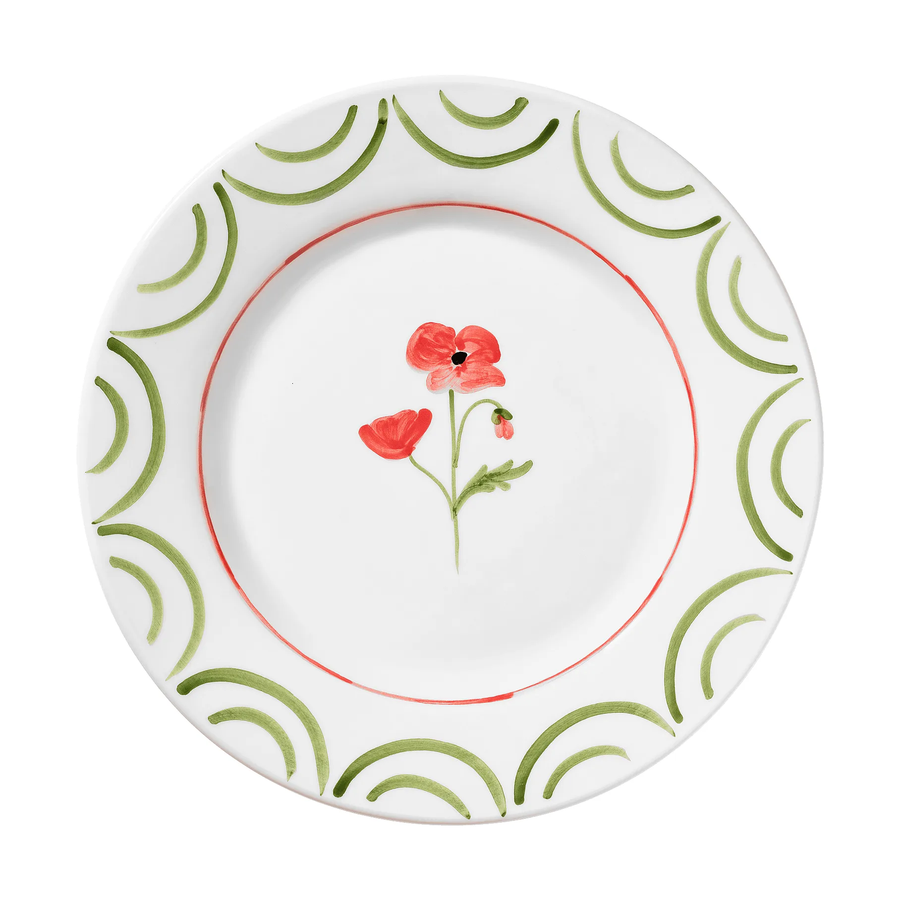 Cottage Flower lautanen, Poppy Red, 28 cm Pick a Poppy