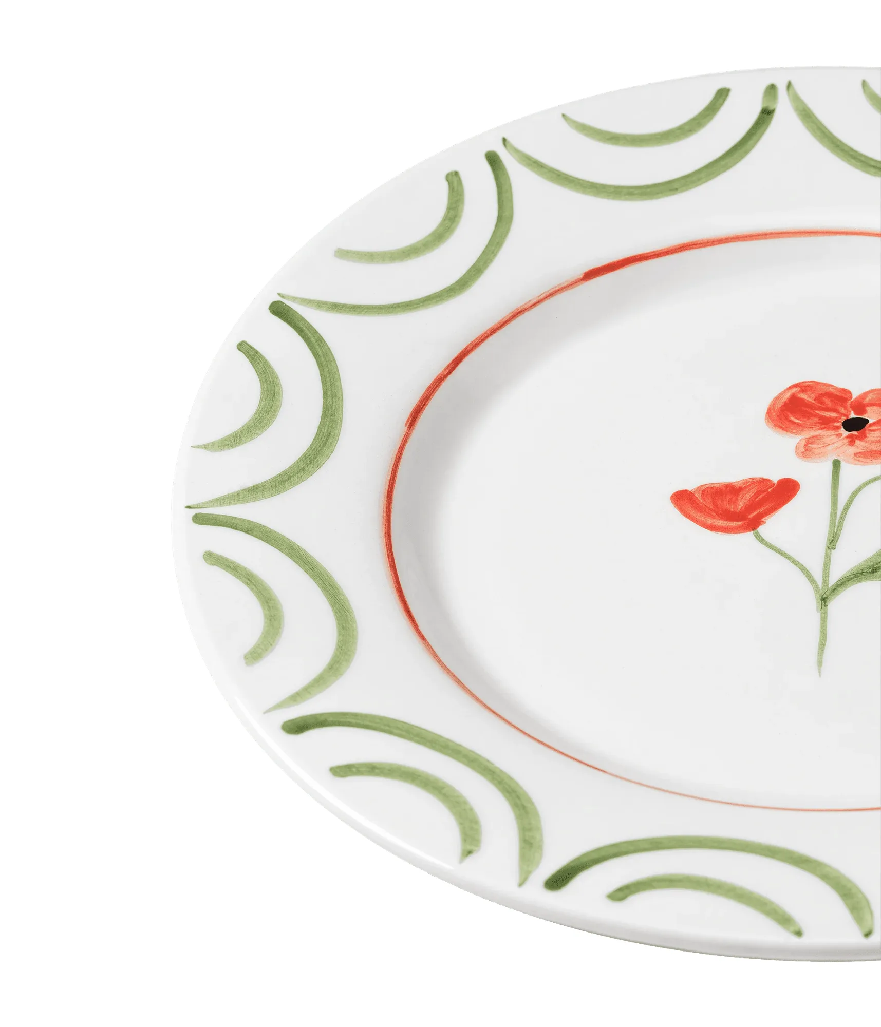 Cottage Flower lautanen, Poppy Red, 28 cm Pick a Poppy