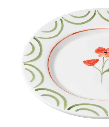 Cottage Flower lautanen - Poppy Red, 28 cm - Pick a Poppy