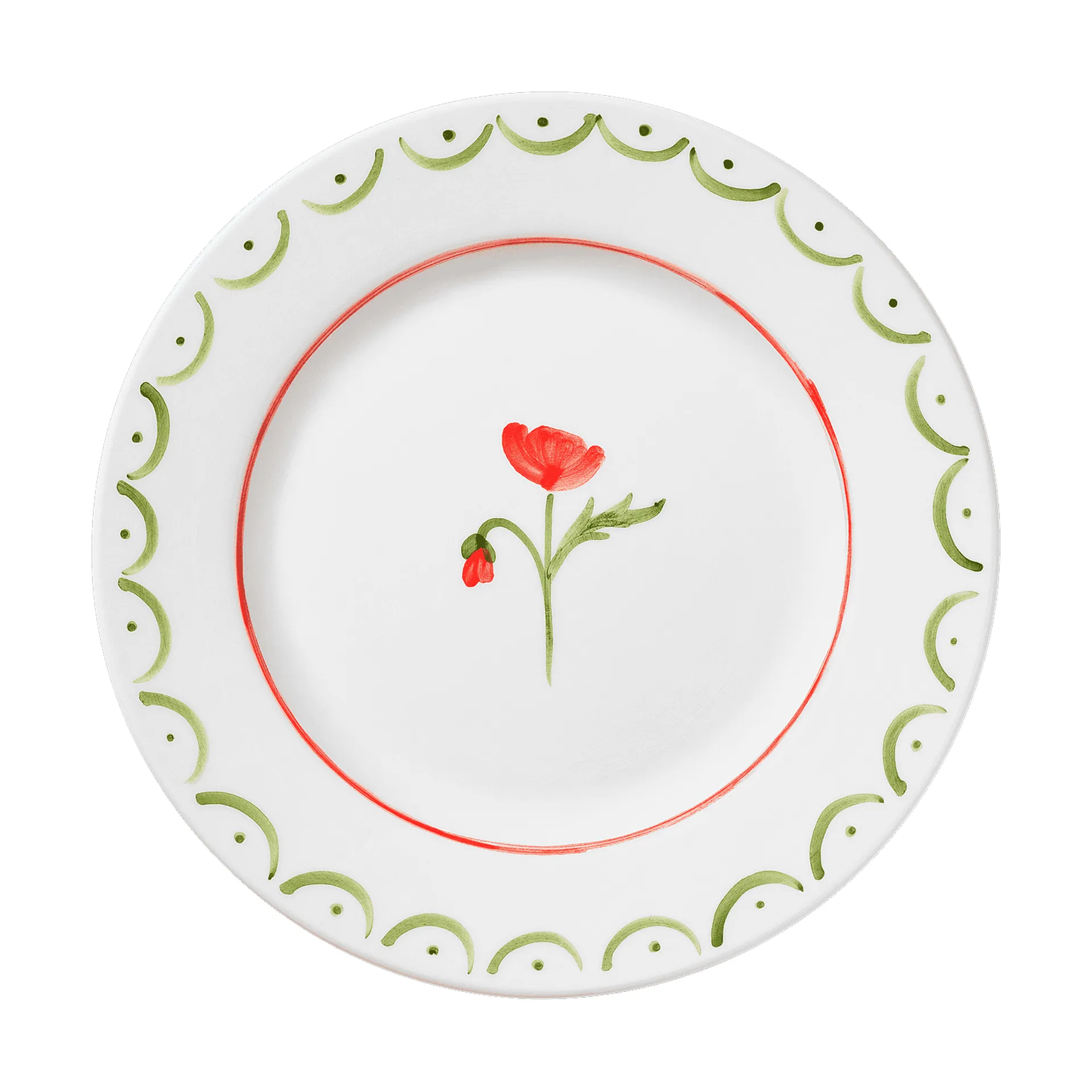 Cottage Flower salaattilautanen, Poppy Red, 22 cm Pick a Poppy