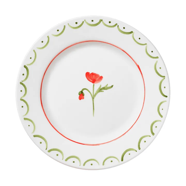 Cottage Flower salaattilautanen - Poppy Red, 22 cm - Pick a Poppy