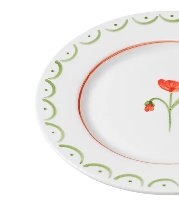 Cottage Flower salaattilautanen - Poppy Red, 22 cm - Pick a Poppy