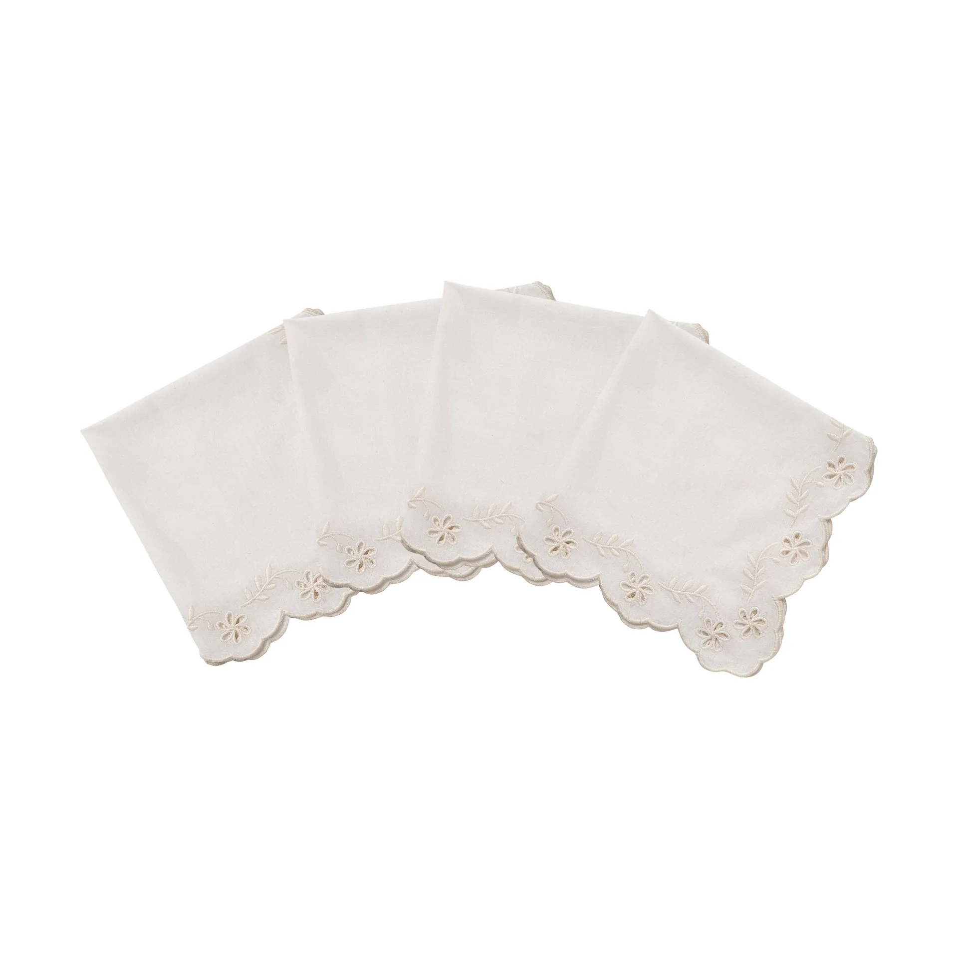Lace-puuvillaservietti, Offwhite, 4-pack, 45x45 cm Pick a Poppy