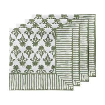 Lily-puuvillalautasliina - Vihreä, 4-pack, 45x45 cm - Pick a Poppy
