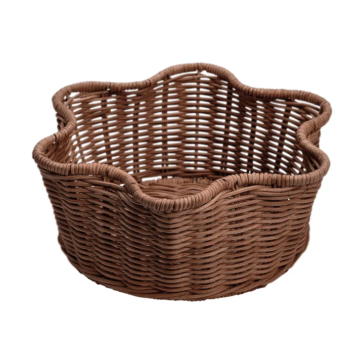 Rattan-pyöreä kori - Tummanruskea, 23 cm - Pick a Poppy