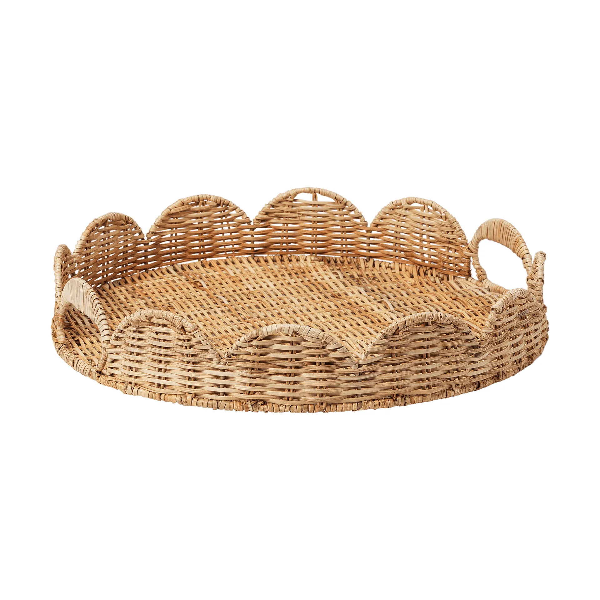 Round Scallop tarjotin, Natural, 40 cm Pick a Poppy