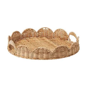 Round Scallop tarjotin - Natural, 40 cm - Pick a Poppy