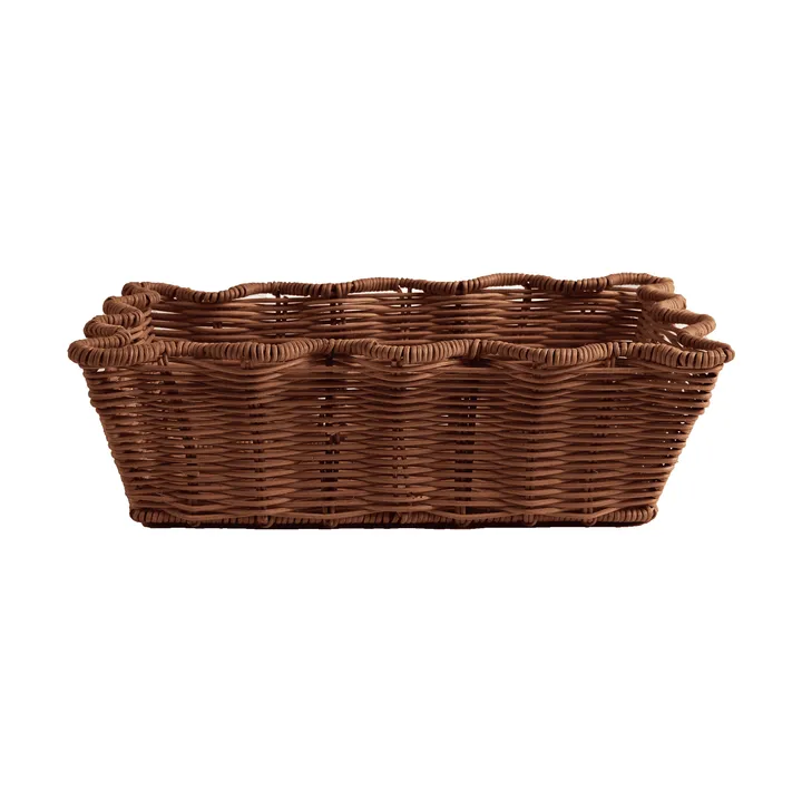 Scallop Rattan kori - Tummanruskea, 20x30 cm - Pick a Poppy
