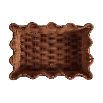 Scallop Rattan kori - Tummanruskea, 20x30 cm - Pick a Poppy