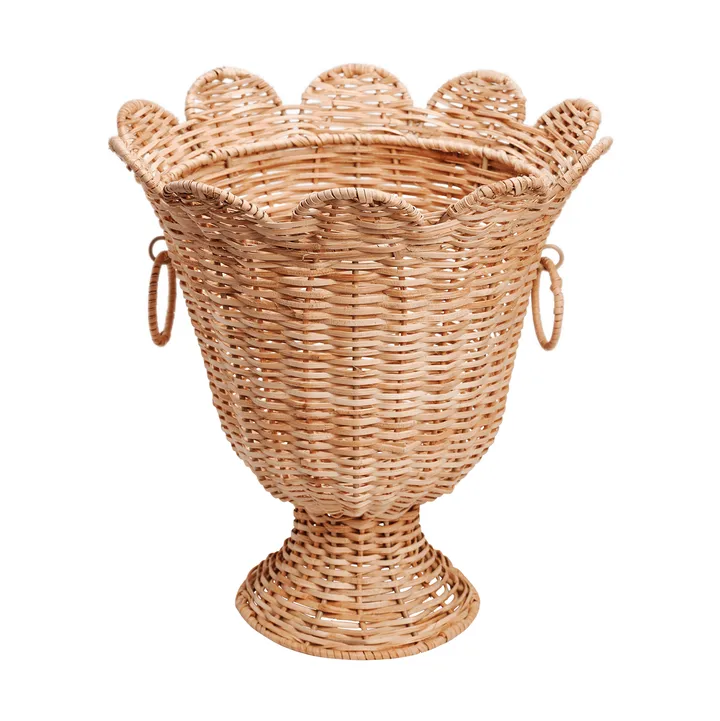 Scallop Rattan maljakko - Natural, 30x31 cm - Pick a Poppy