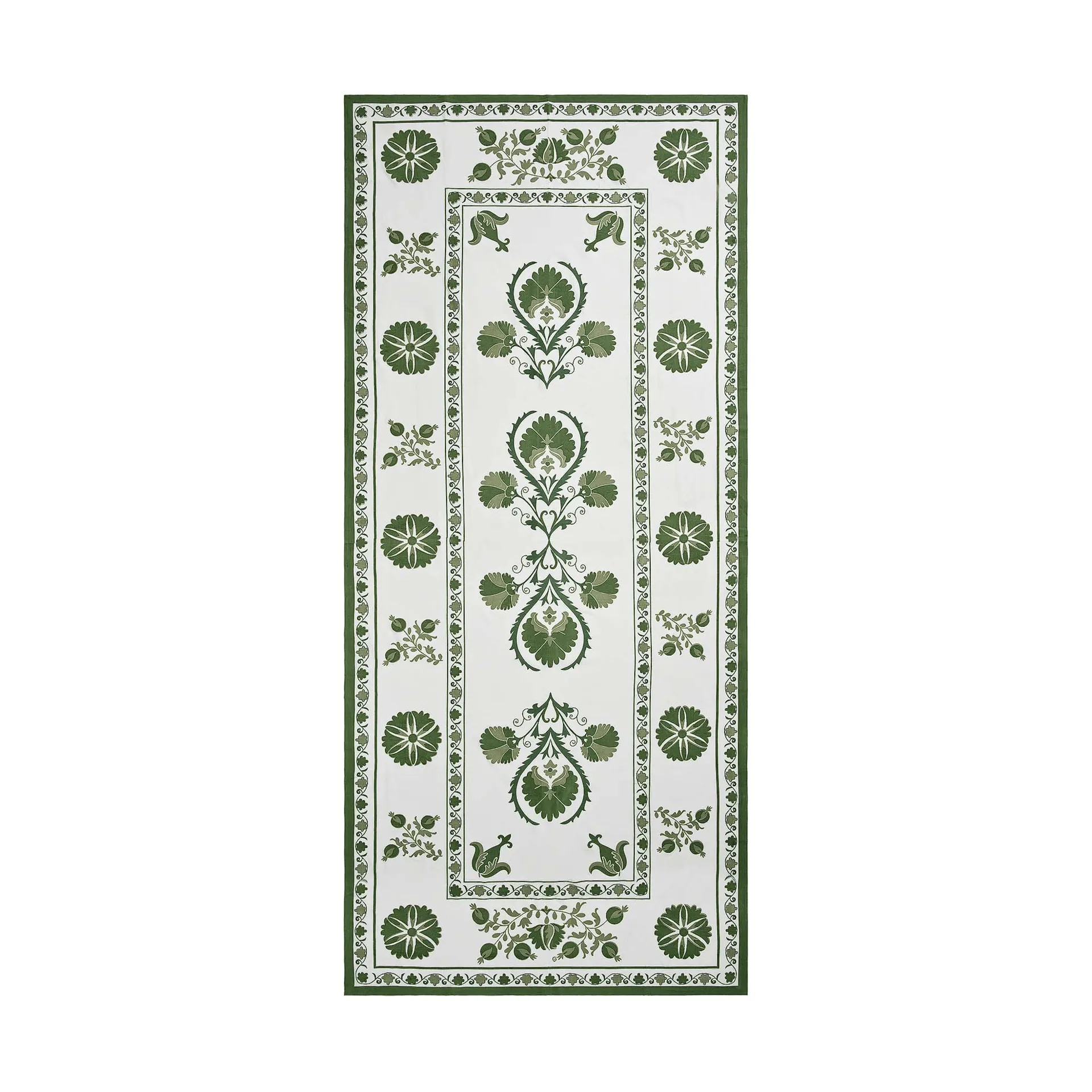 Suzani pöytäliina, Green, 250x150 cm Pick a Poppy