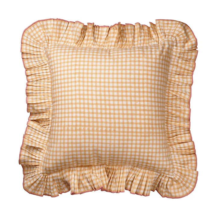 Vichy-tyynynpäällinen - Light Yellow, 40x40 cm - Pick a Poppy