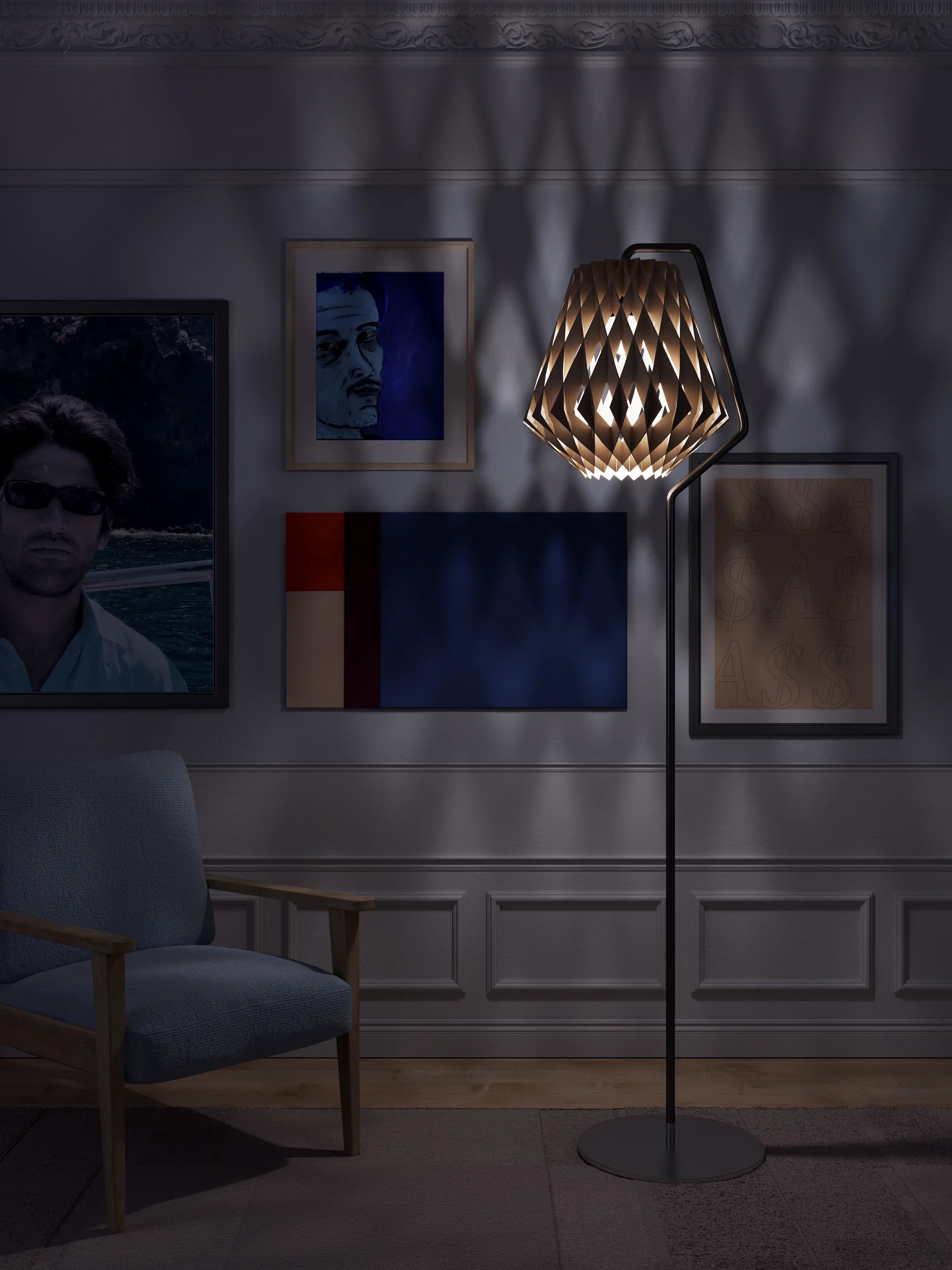 Pilke Signature -lattiavalaisin Ø 28 cm, Koivu Pilke