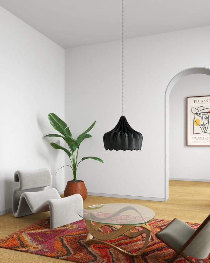 Pioni hissivalaisin L Ø52 cm, Musta Pilke