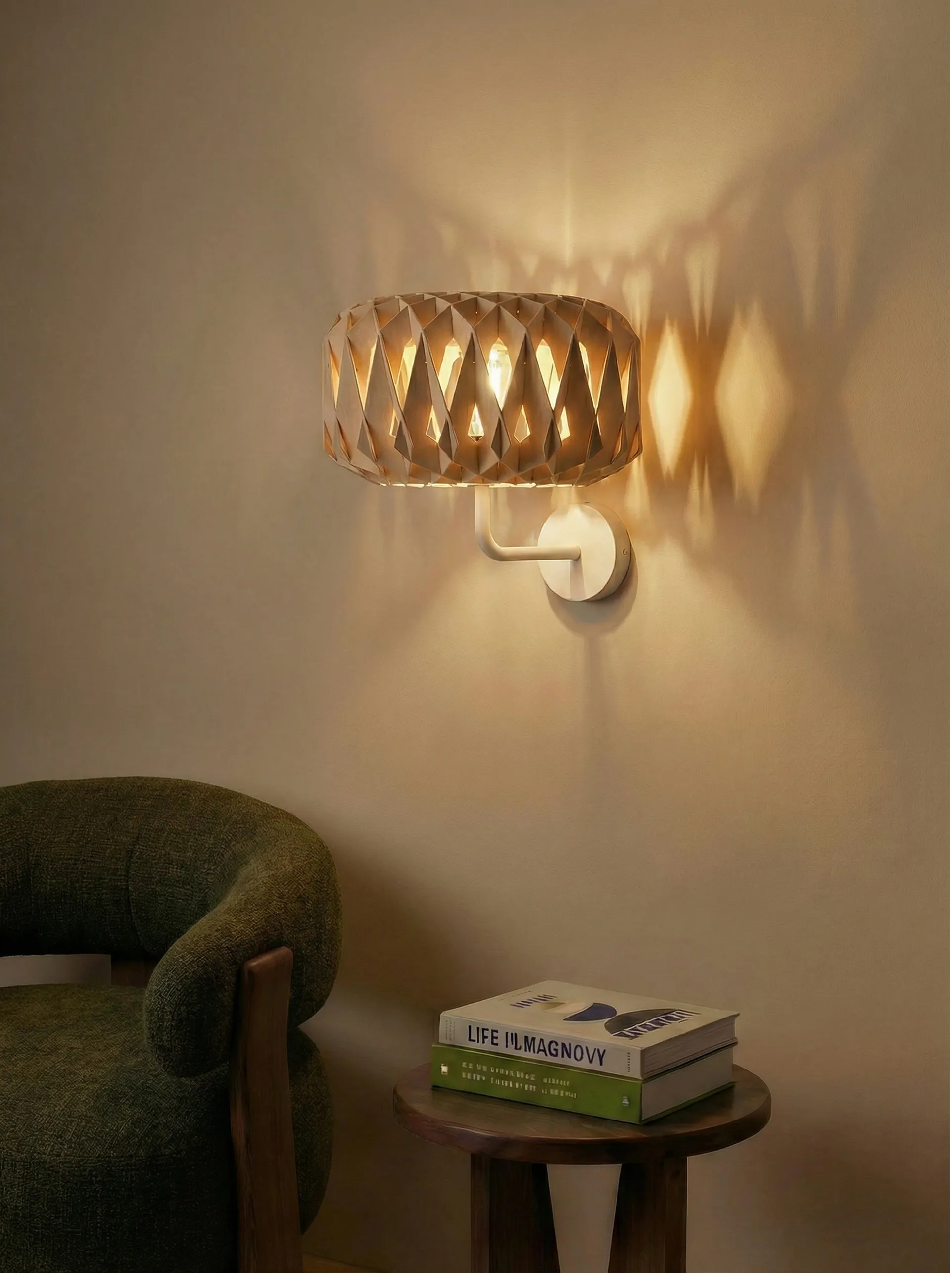 Signature 25 seinälamppu, Koivu, Ø28×15,5 cm Pilke