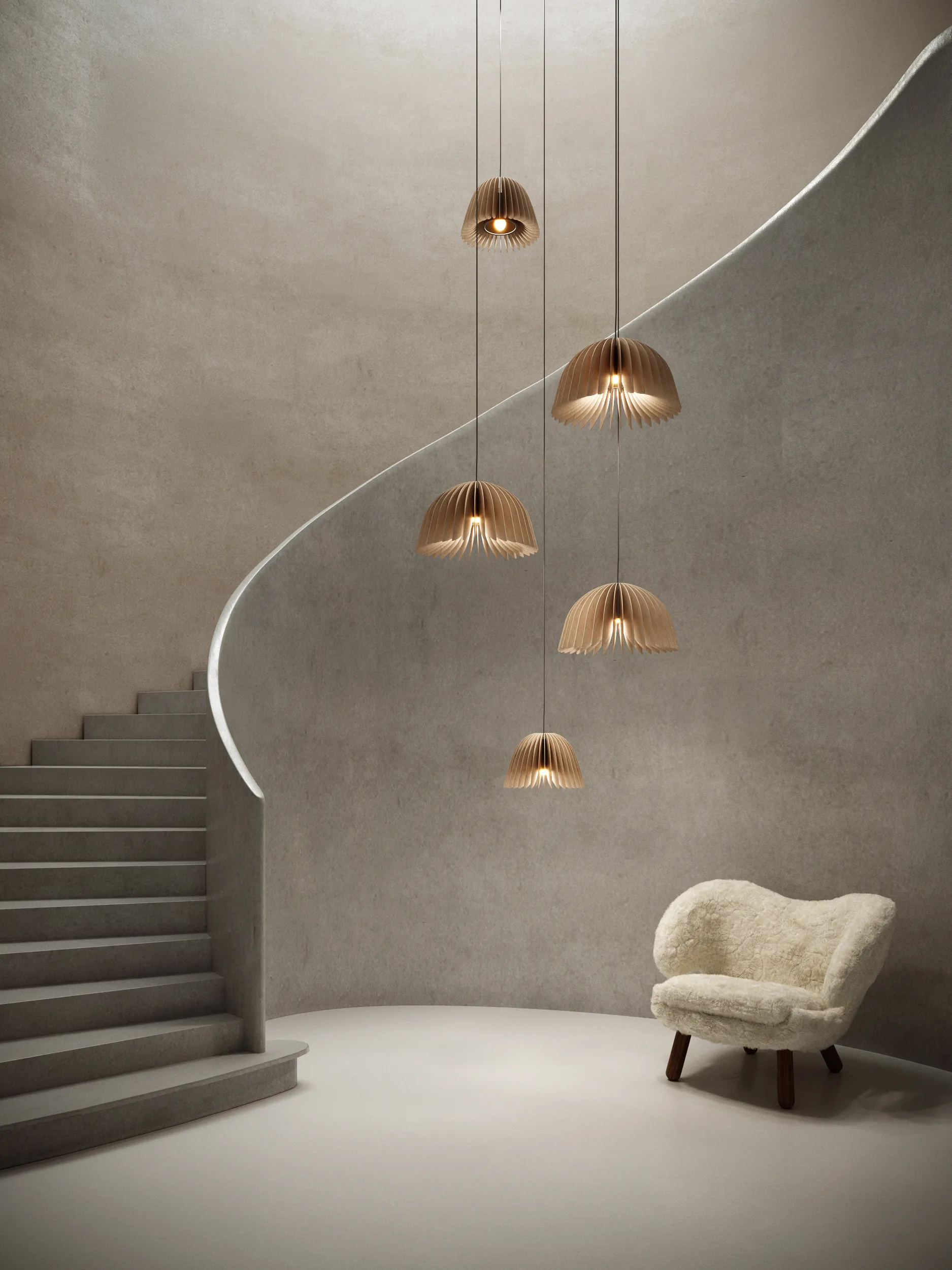 Verna 50 hissivalaisin Ø50,5 cm, Koivu Pilke