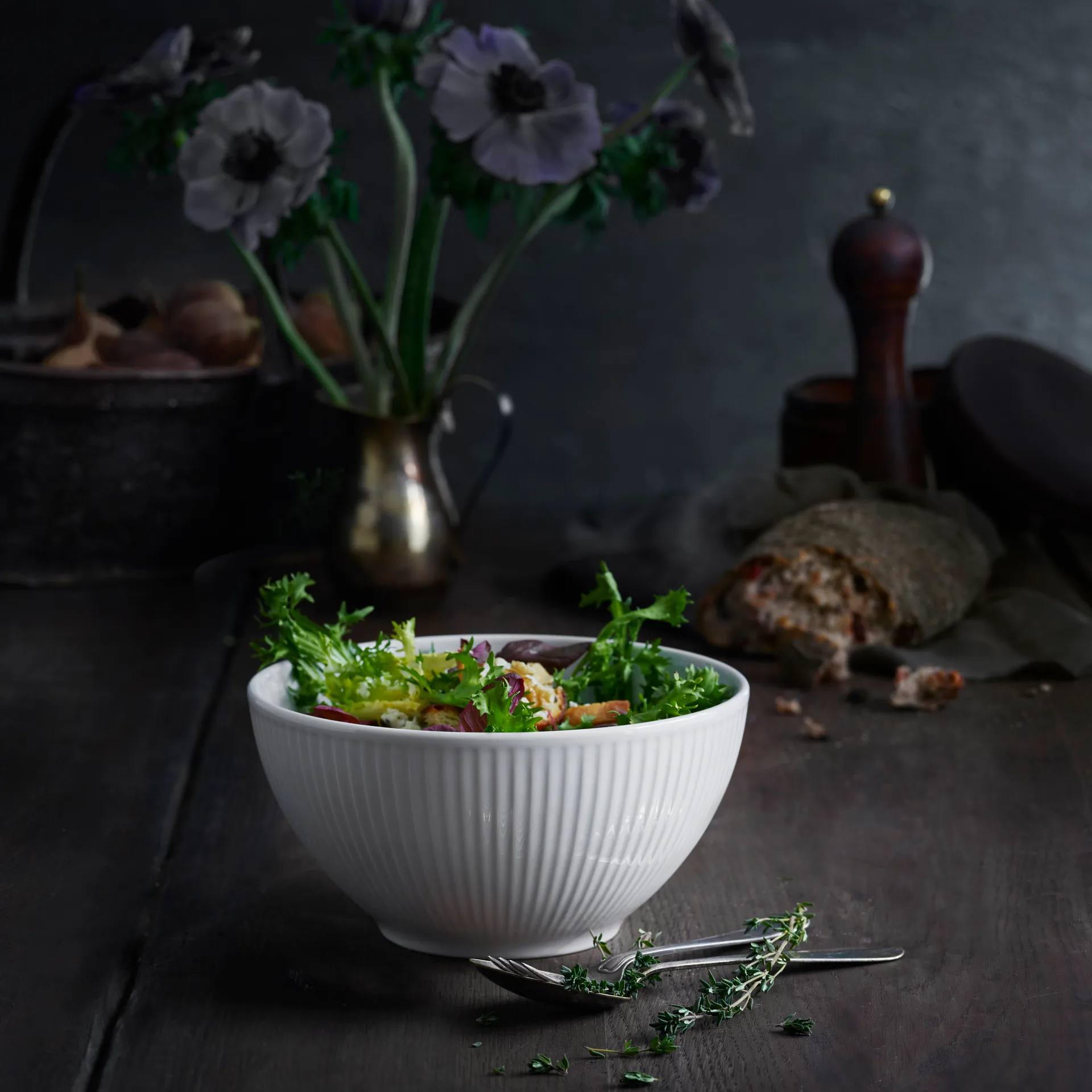 Plissé-kulho 3,3 l, Valkoinen Pillivuyt