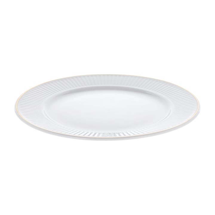 Plissé lautanen kultareunuksella Ø 22 cm - Valkoinen - Pillivuyt