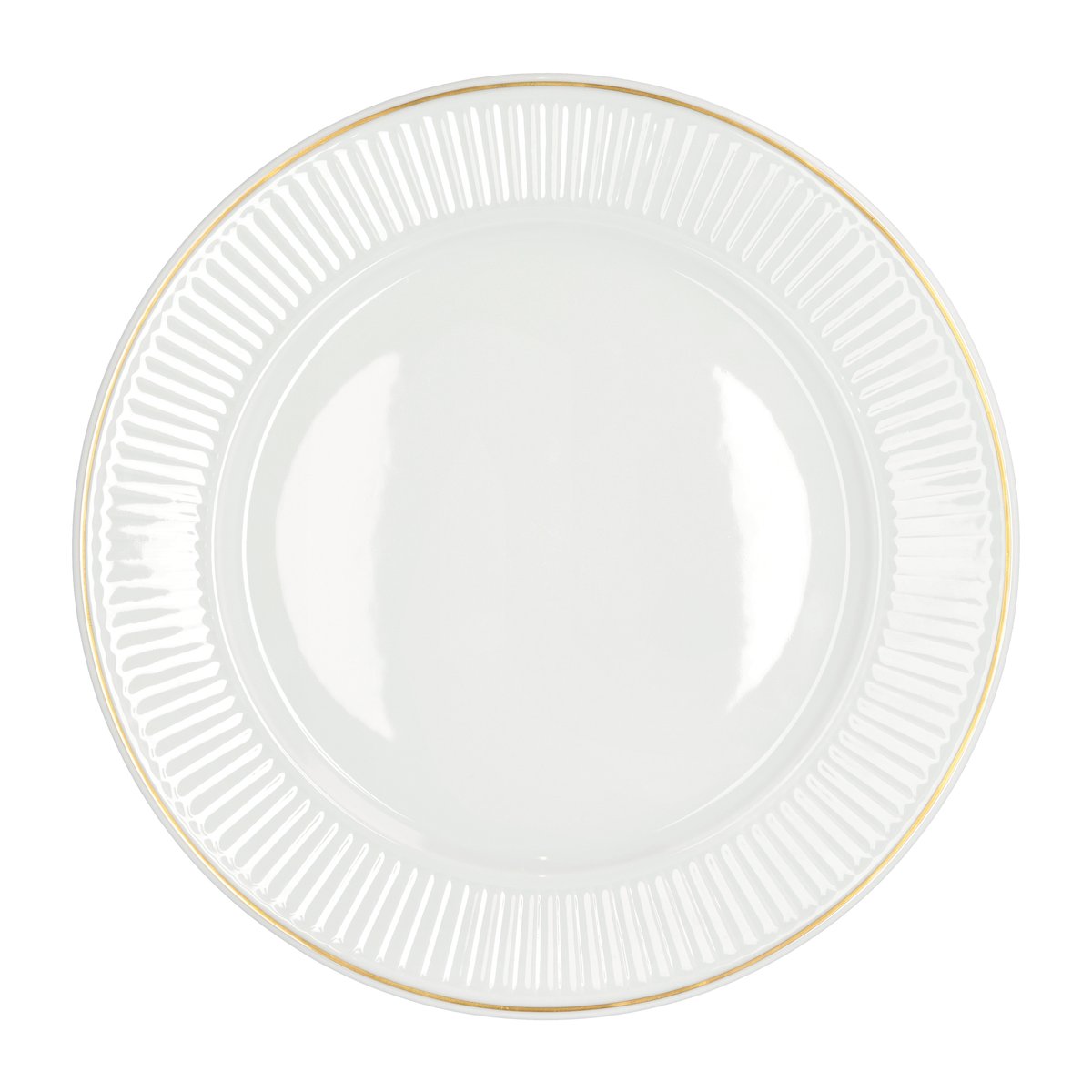 Pillivuyt Plissé lautanen kultareunuksella 28 cm Valkoinen