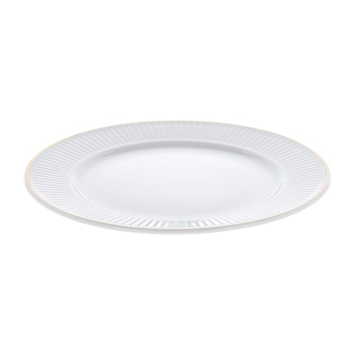Plissé lautanen kultareunuksella Ø 28 cm, Valkoinen Pillivuyt