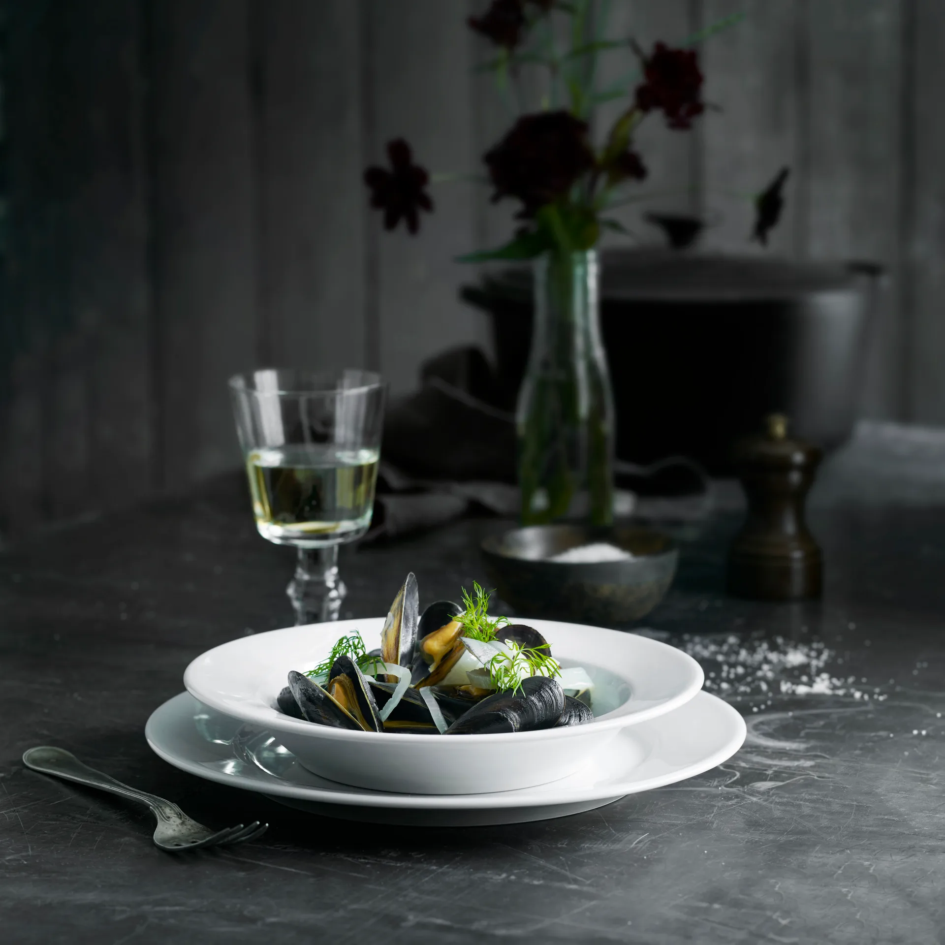 Sancerre-lautanen, syvä Ø 22 cm, Valkoinen Pillivuyt