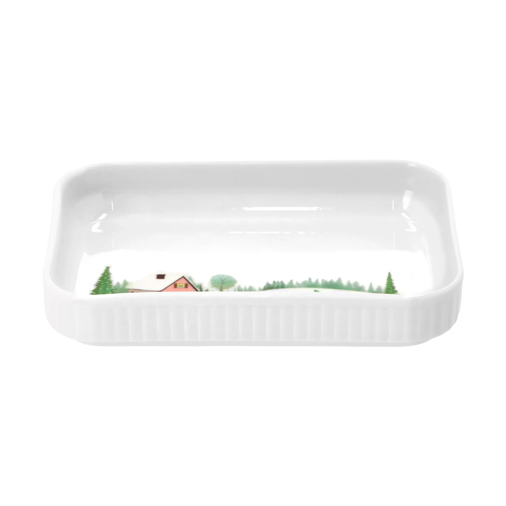 Talvi tarjotin 12x18 cm, Valkoinen Pillivuyt