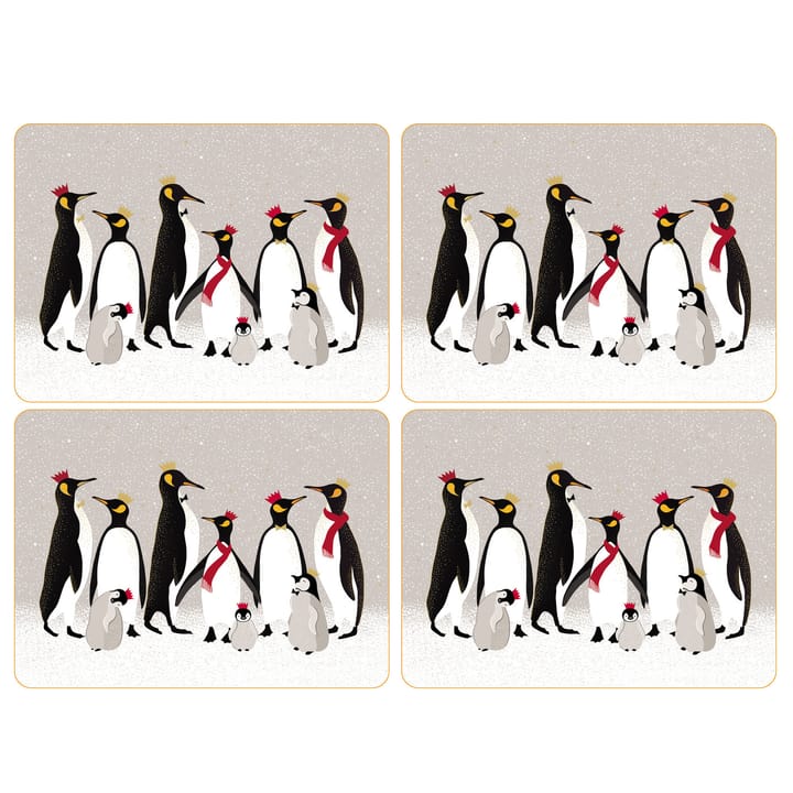 Christmas Penguin -lasinalunen, 4-pakkaus - 30 x 23 cm - Pimpernel