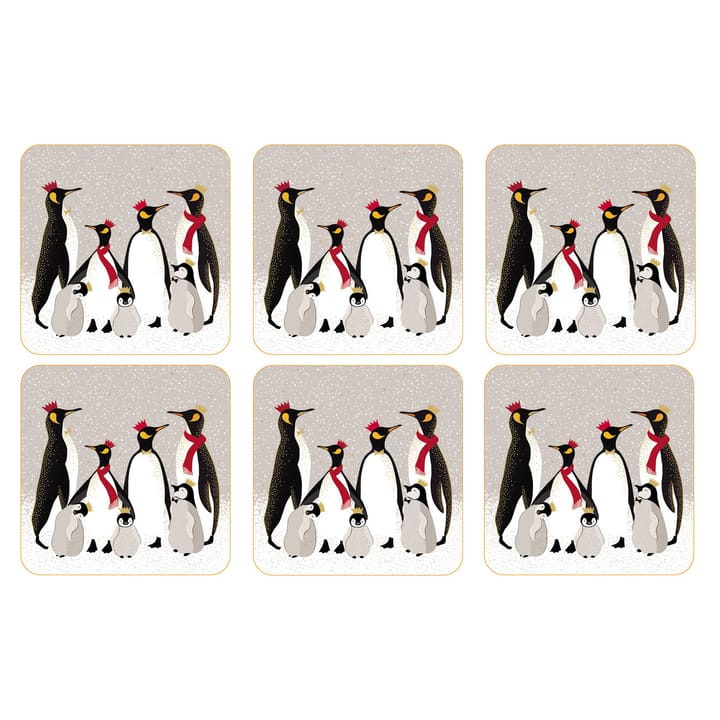 Christmas Penguin -lasinalunen, 6-pakkaus - Harmaa - Pimpernel