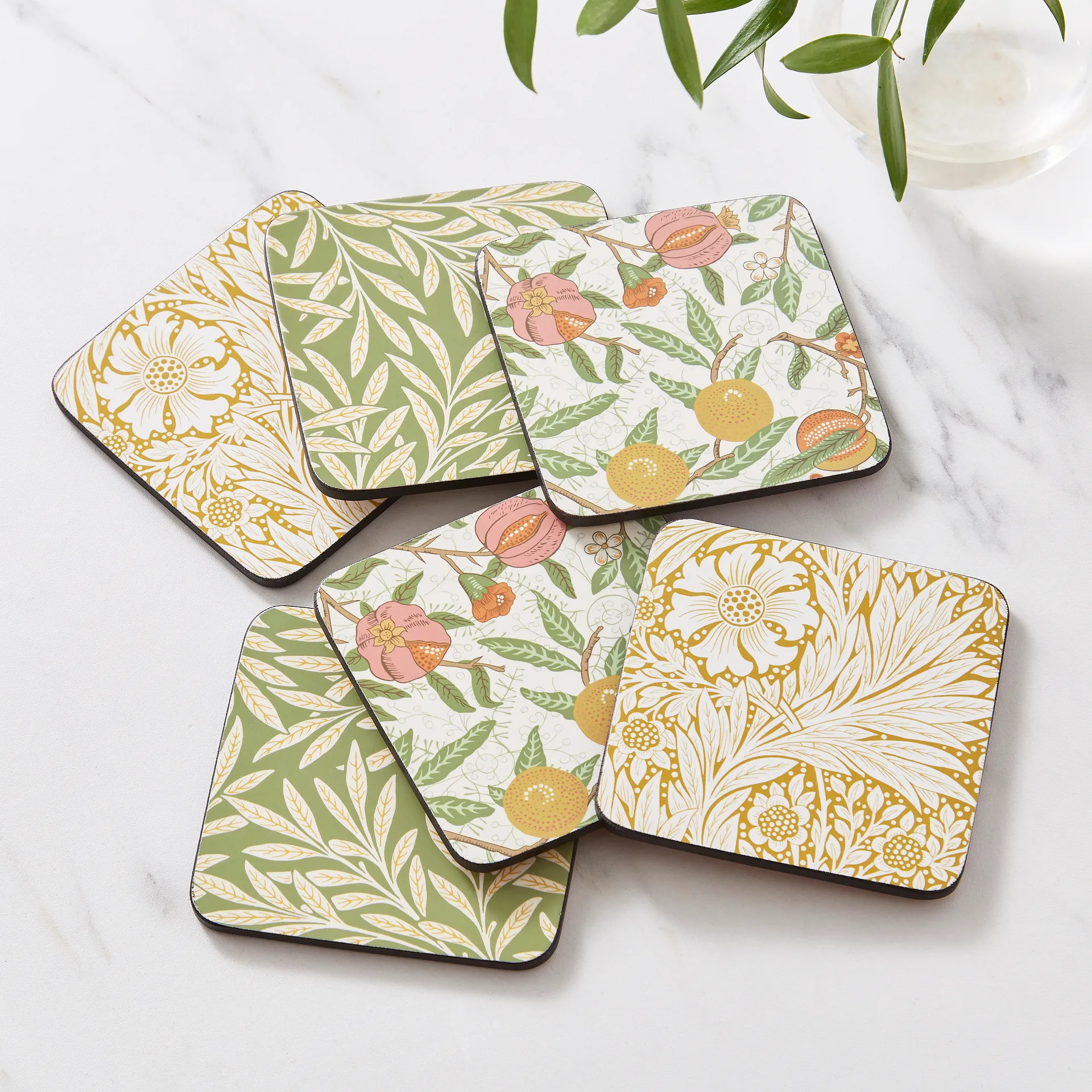 Morris & Co Simpley mixed lasinalunen 6 osaa, Hedelmä, Pajun, Samettikukka Pimpernel