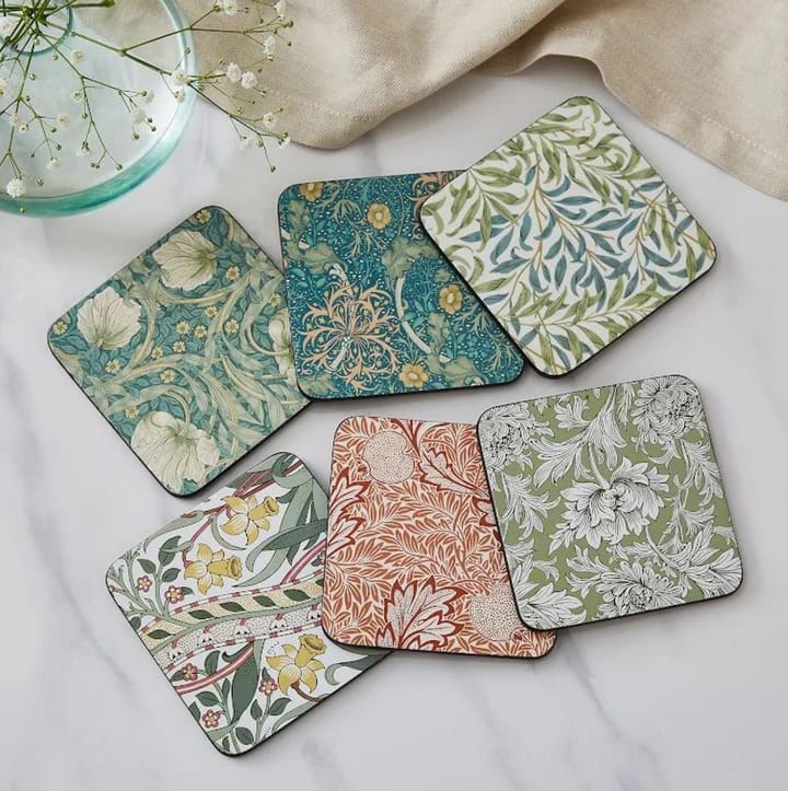 Morris & Co Willow Bough lasinalunen 6-pack, Vihreä, sininen Pimpernel