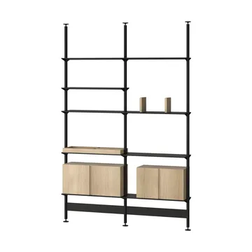 Pira G2 hyllyjärjestelmä F C A Black/Oak 248–255 cm - Pira