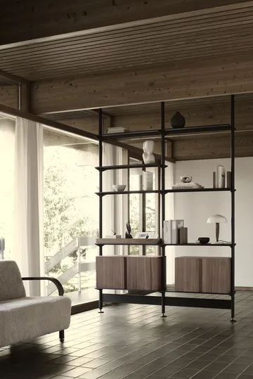 Pira G2 hyllyjärjestelmä F C A Black/Walnut 240–247 cm - Pira