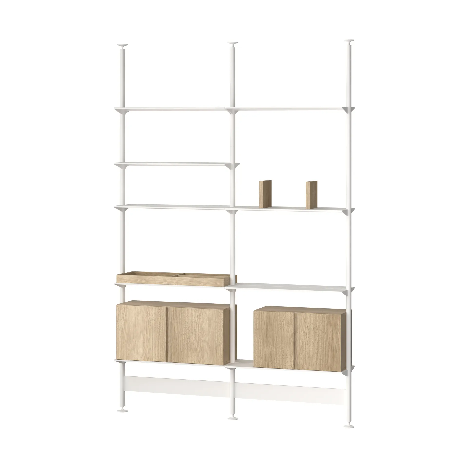 Pira G2 hyllyjärjestelmä F C A White/Oak 248–255 cm,  Pira
