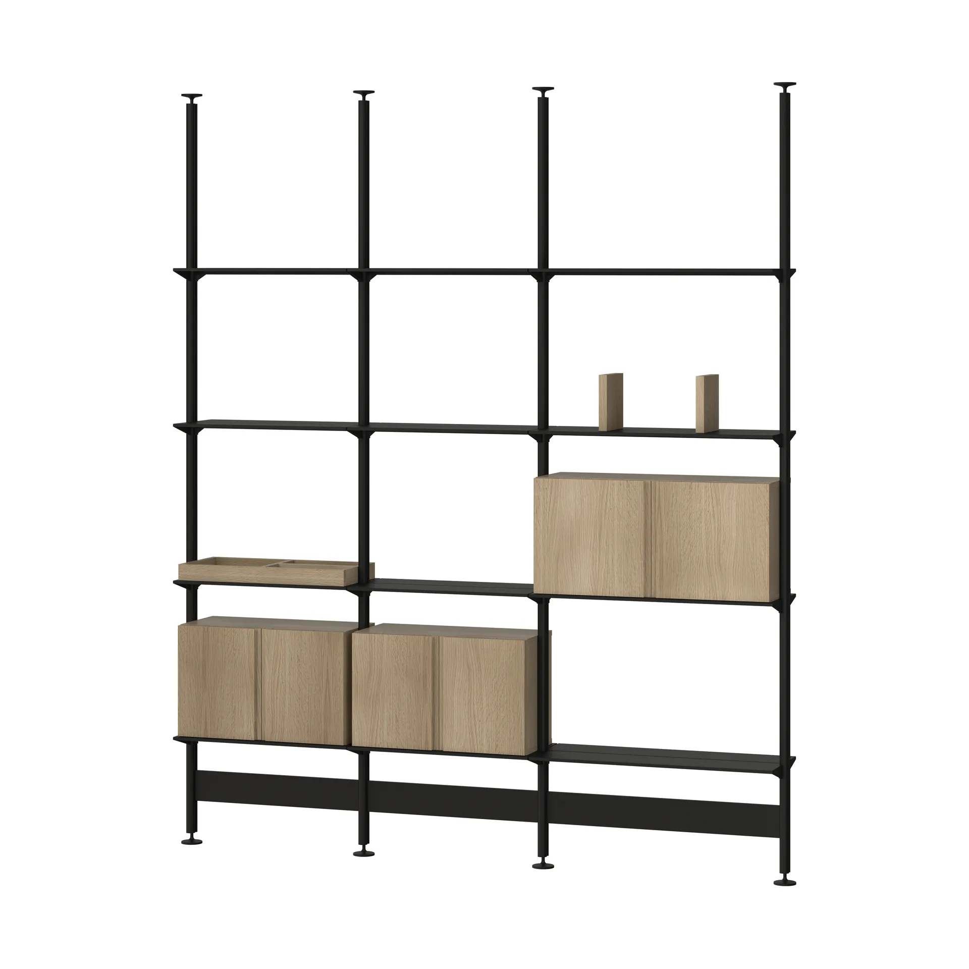 Pira G2 hyllyjärjestelmä F C B Black/Oak 240–247 cm,  Pira
