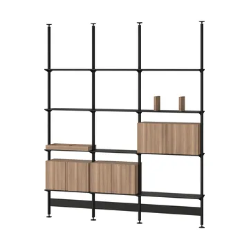 Pira G2 hyllyjärjestelmä F C B Black/Walnut 256–264 cm - Pira