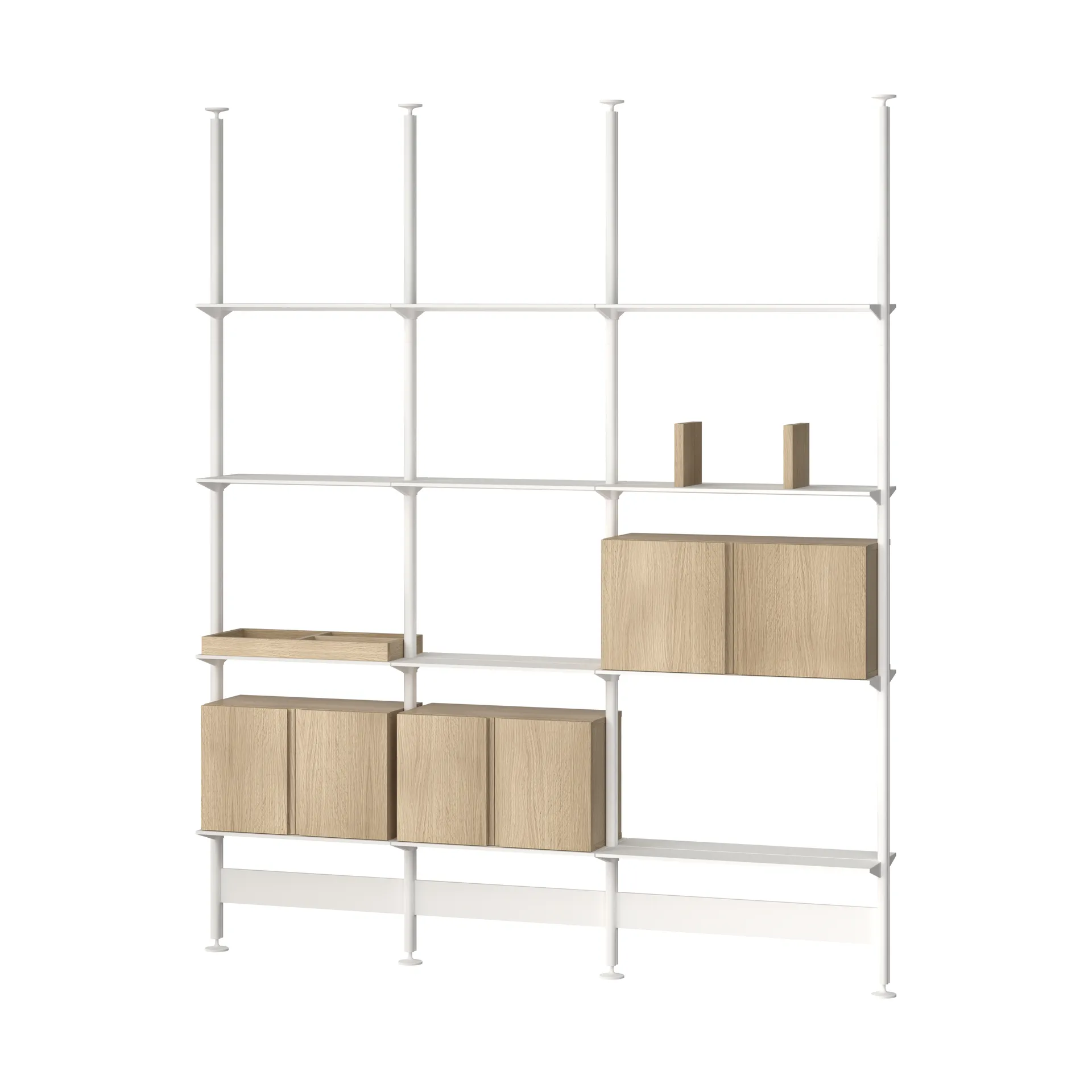 Pira G2 hyllyjärjestelmä F C B White/Oak 256–264 cm,  Pira