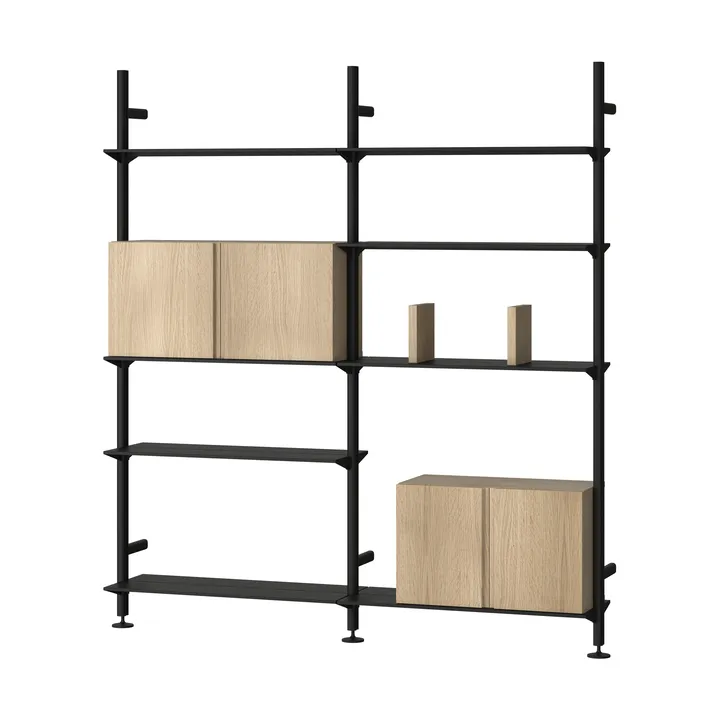 Pira G2 hyllyjärjestelmä W A Black/Oak - Pira