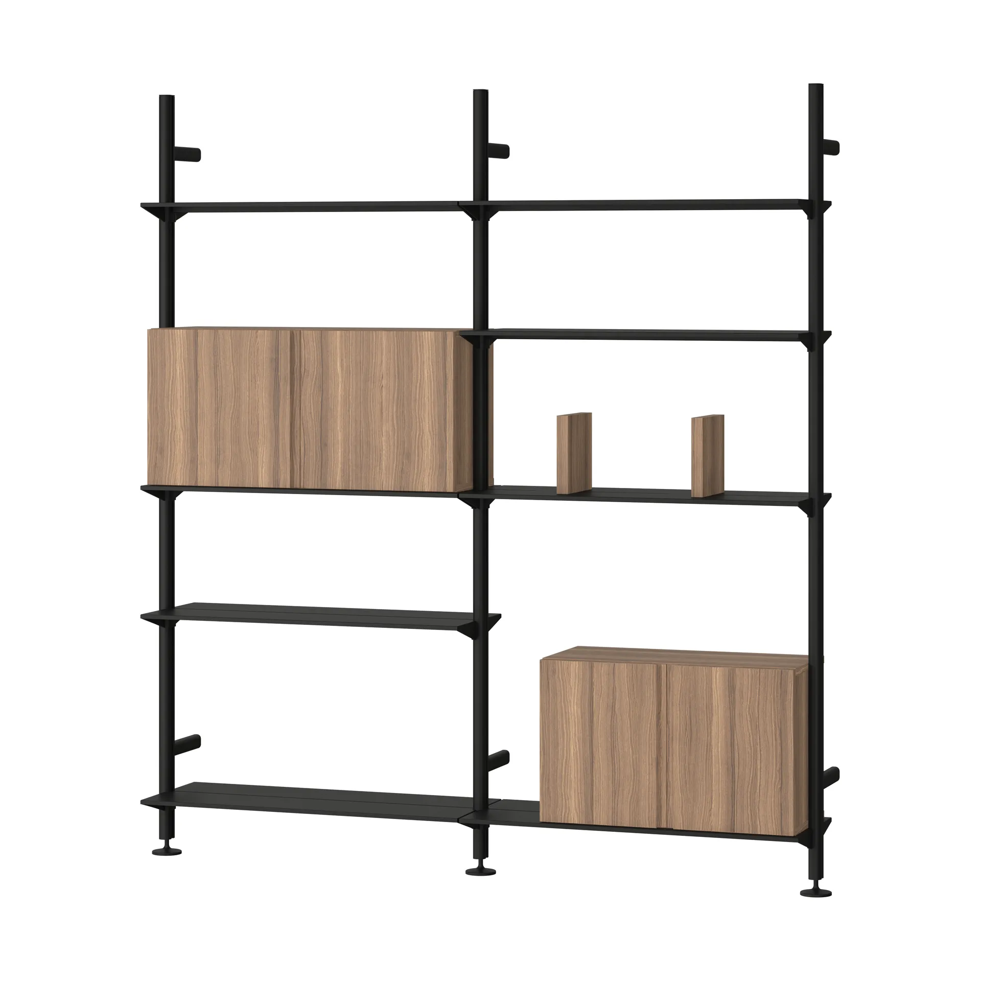 Pira G2 hyllyjärjestelmä W A Black/Walnut,  Pira