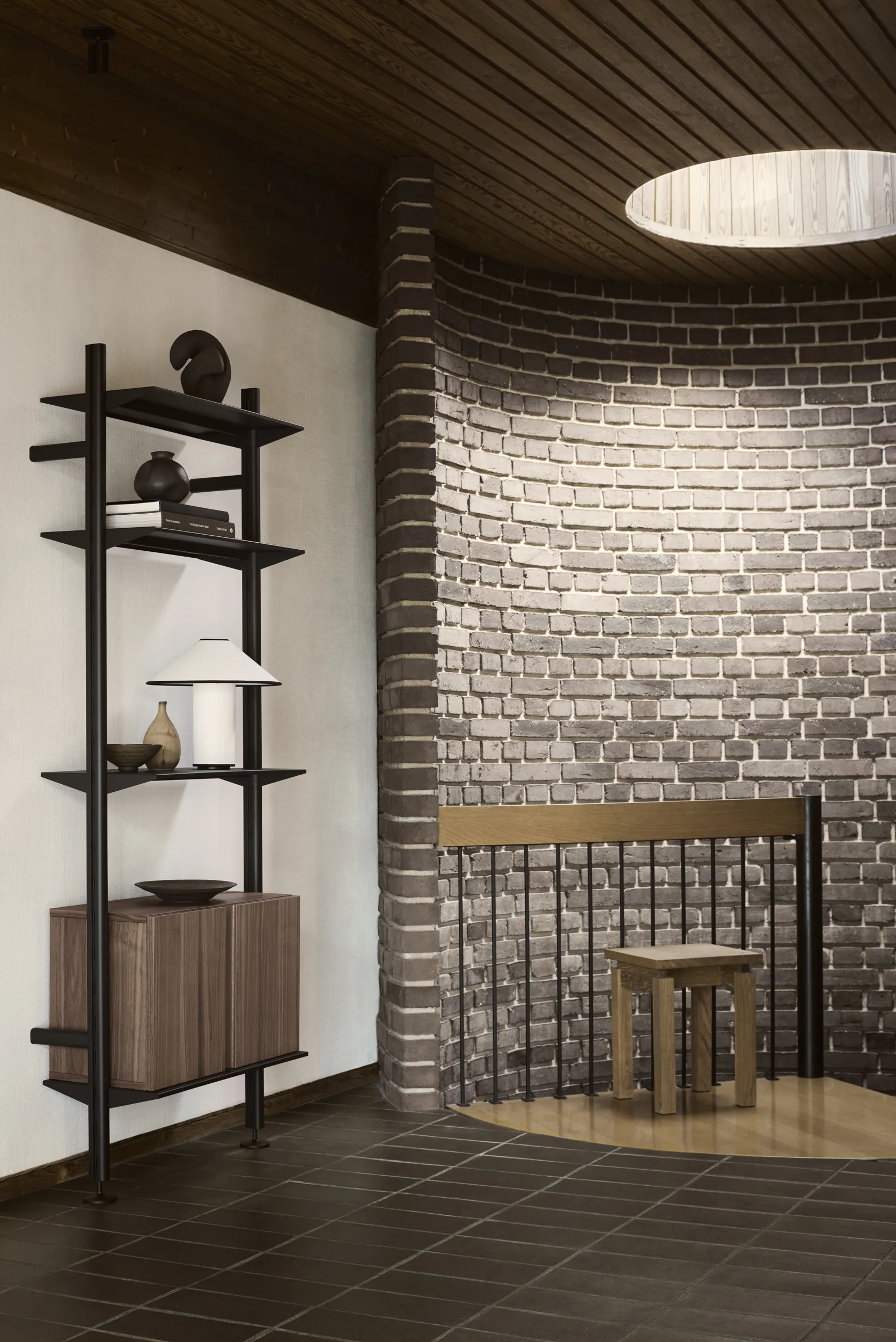Pira G2 hyllyjärjestelmä W B Black/Walnut,  Pira