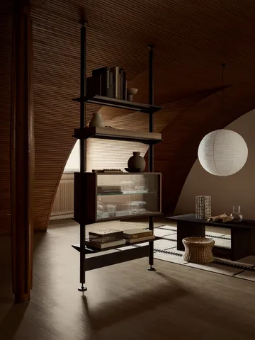 Pira vitriinikaappi - Pähkinä uritettu lasi, 70×31 cm, lasitausta - Pira