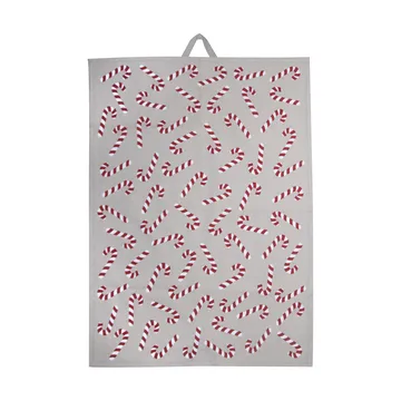 Candy Cane keittiöpyyhe 50x70 cm - Valkoinen-harmaa-punainen - Pluto Design