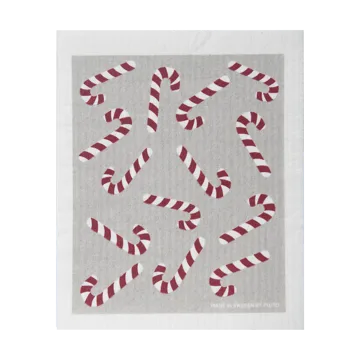 Candy Cane tiskirätti 17x20 cm - Valkoinen-harmaa-punainen - Pluto Design