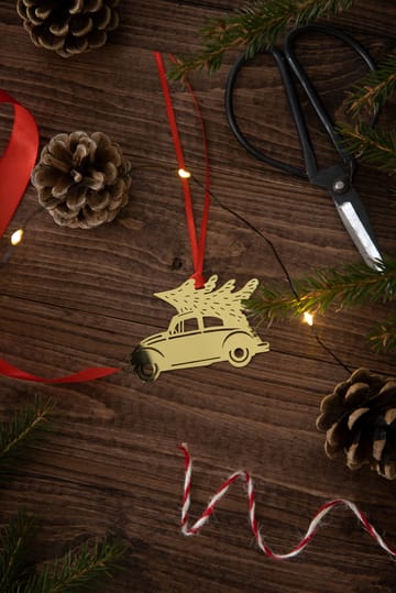 Christmas car -joulukuusenkoriste - Kulta - Pluto Design