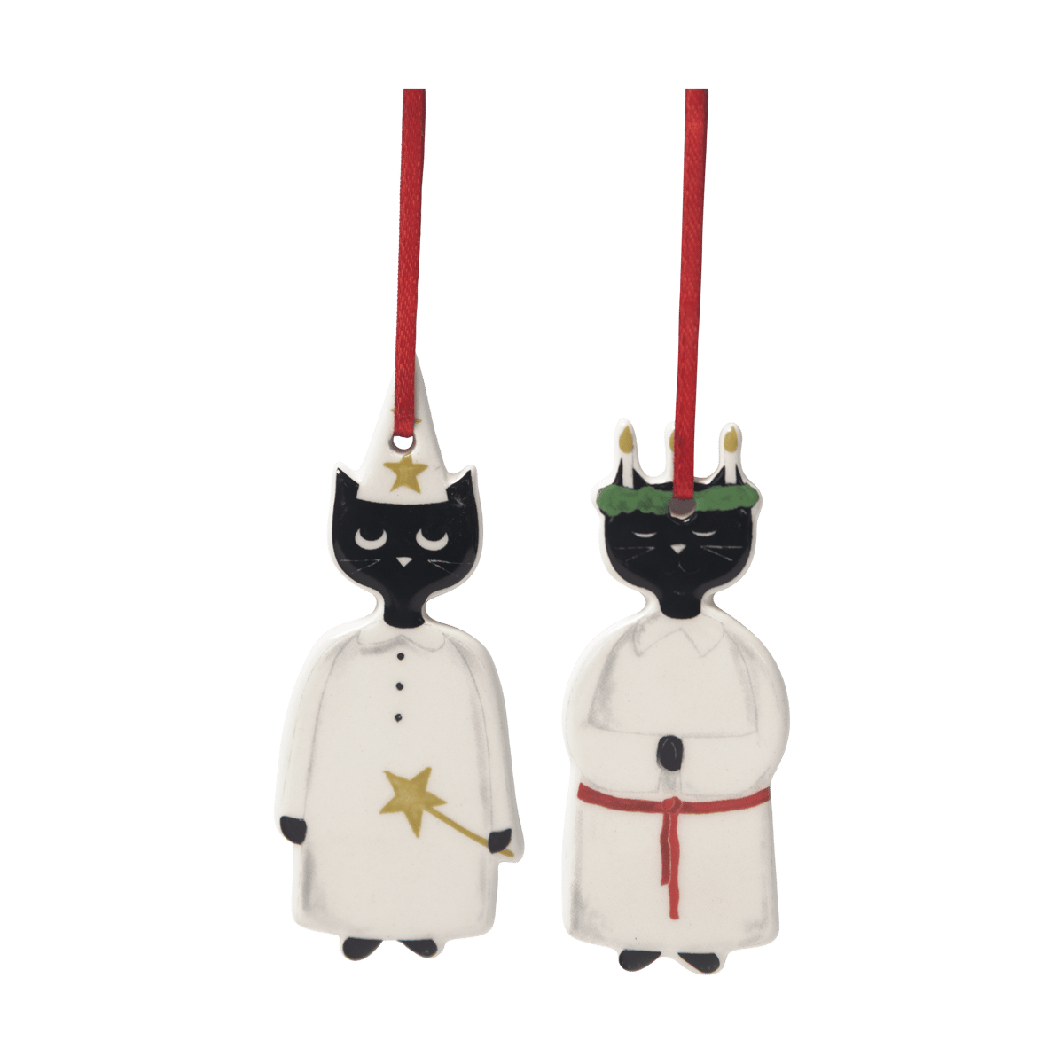 Pluto Design Christmas Cats joulukoriste 2 osaa Mustavalkoinen