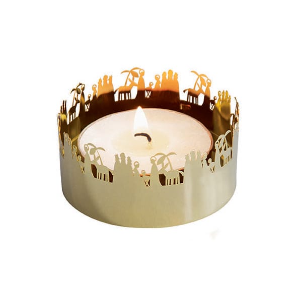 Kaiverrettu kynttilänjalka kulta - Seimi - Pluto Design