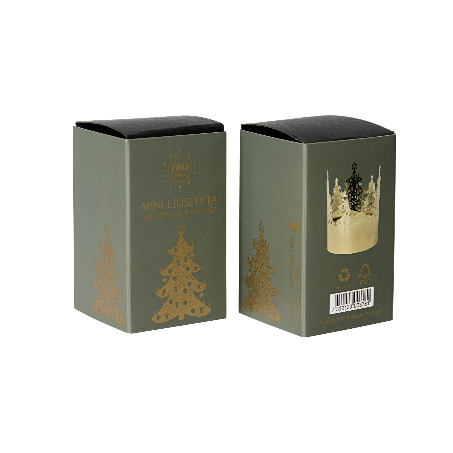 Mini lyhty Ø4.5 cm, Joulukuusi Pluto Design