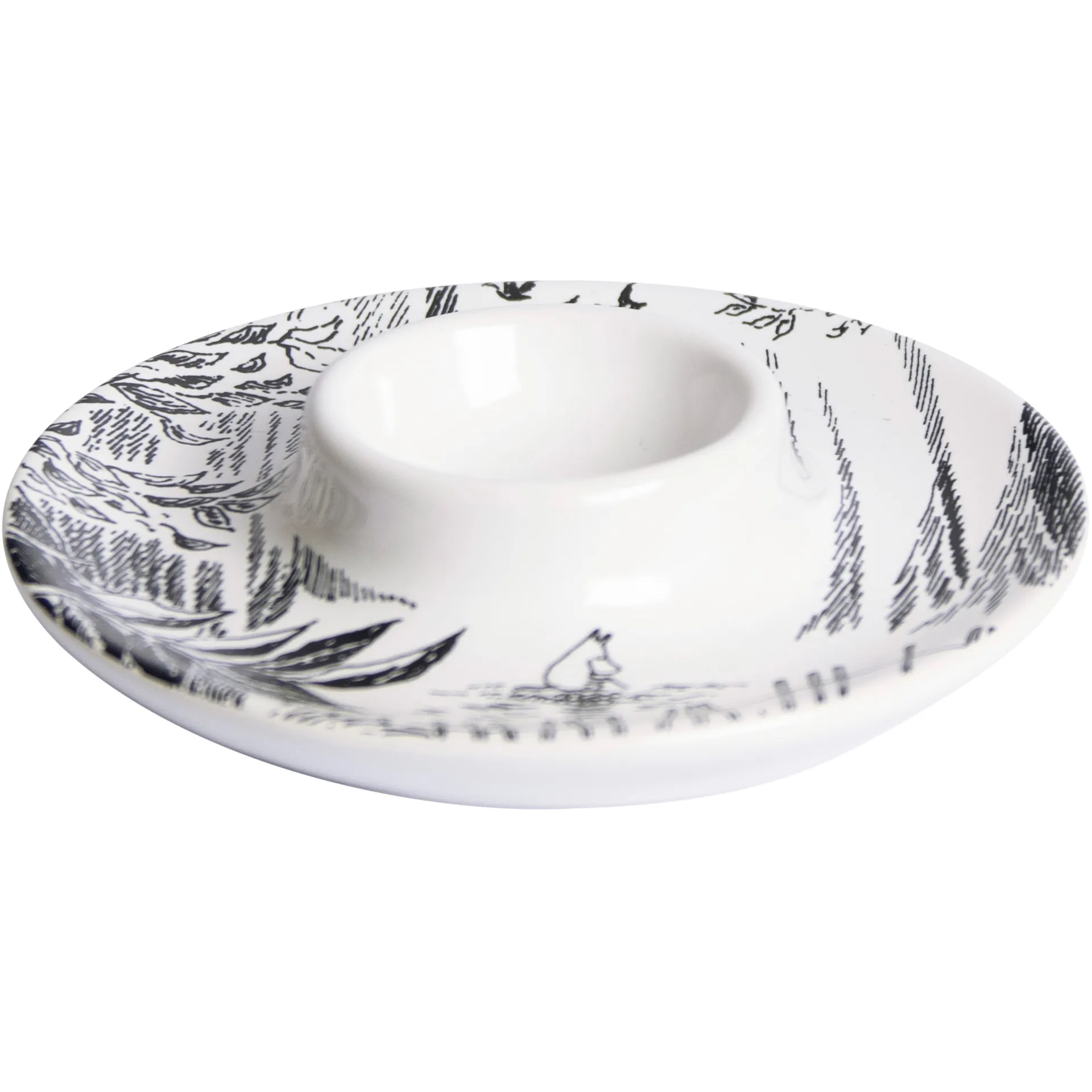 Muumi munakuppi aluslautasella, Musta-valkoinen Pluto Design