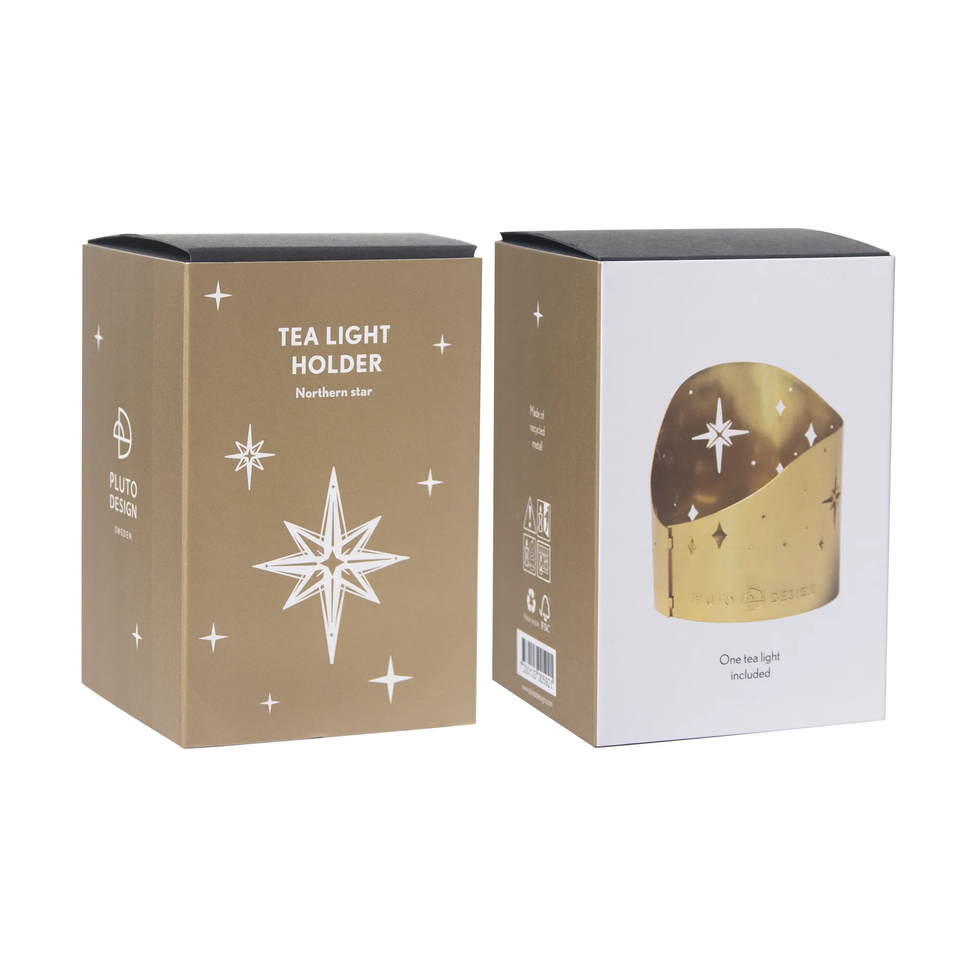 Northern star kynttilänjalka Ø6,5 cm, Kullattu metalli Pluto Design